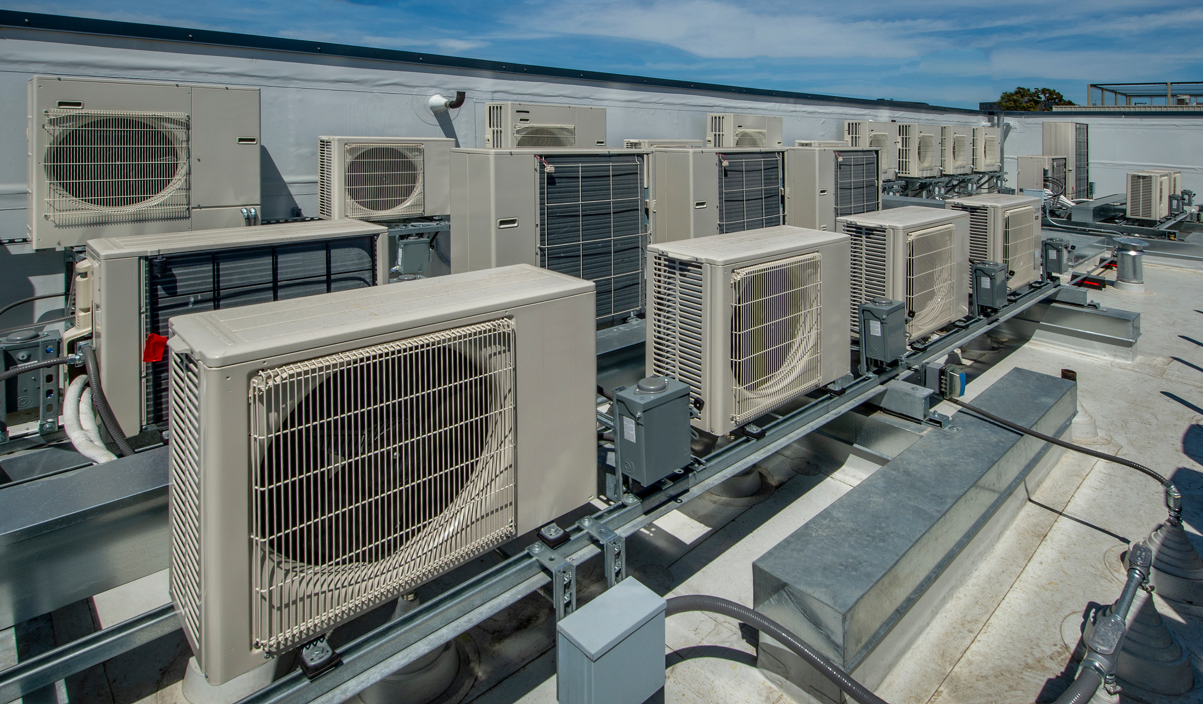 series of rooftop heat pumps