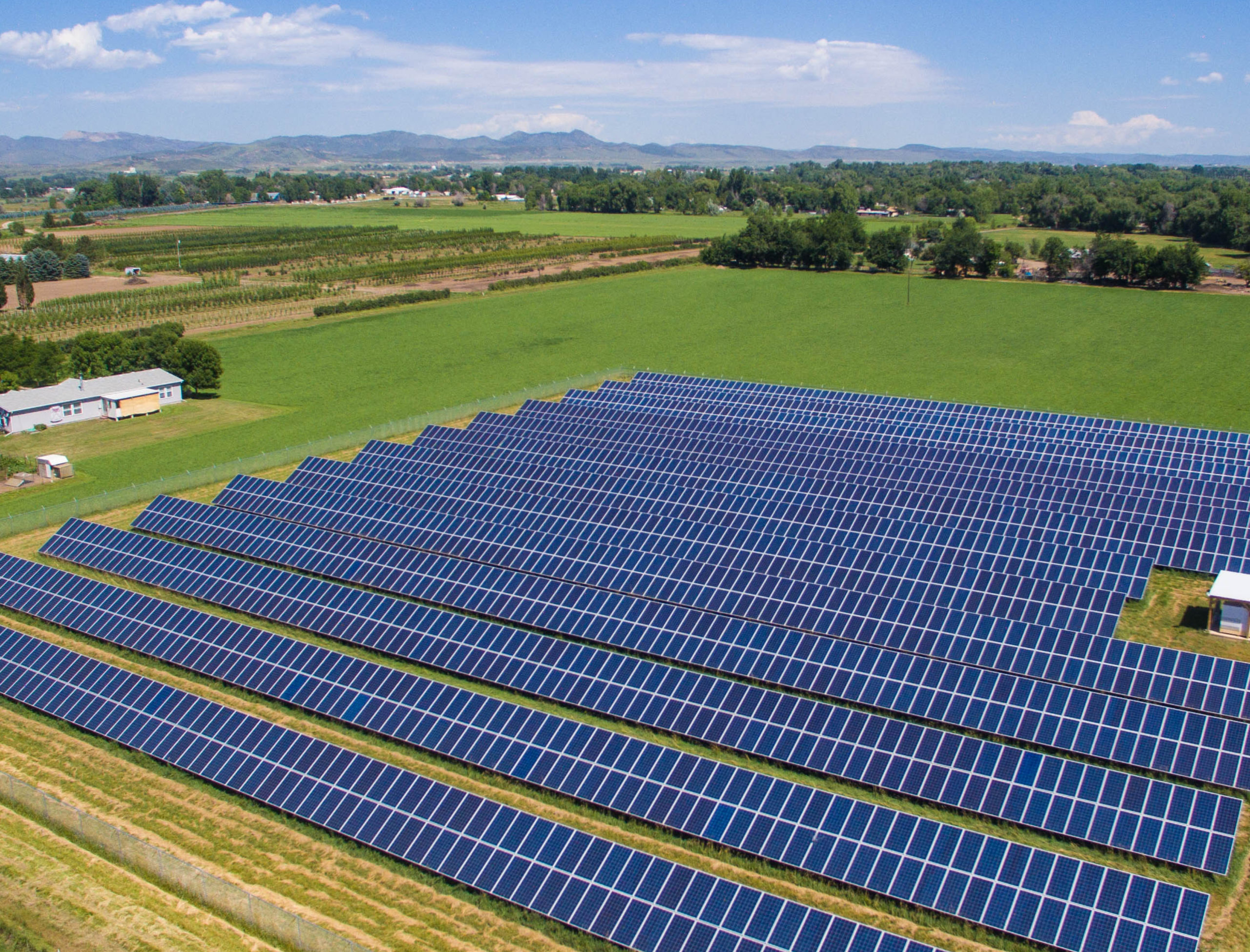 community solar with mountains