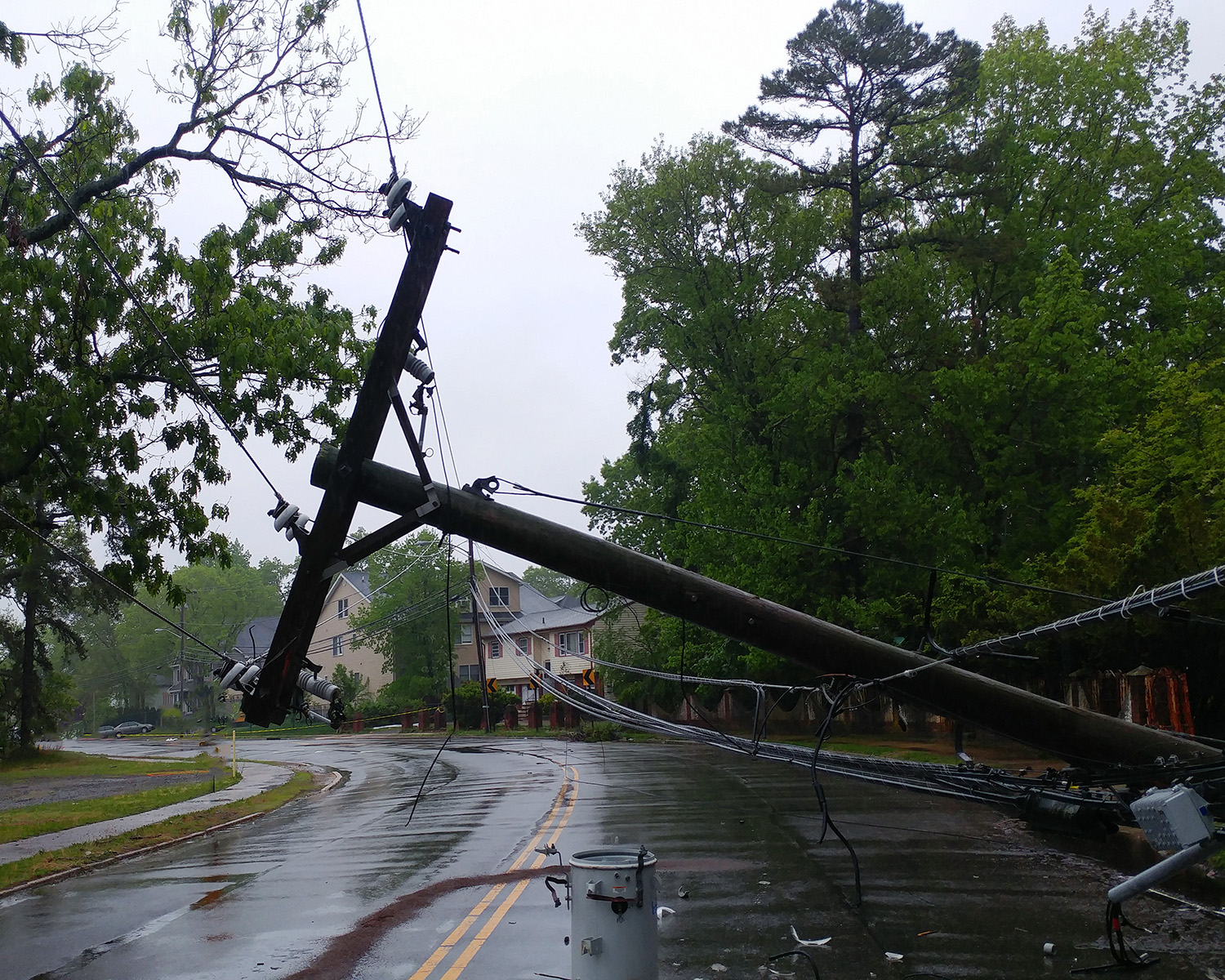 Downed Power Line In Residential Area