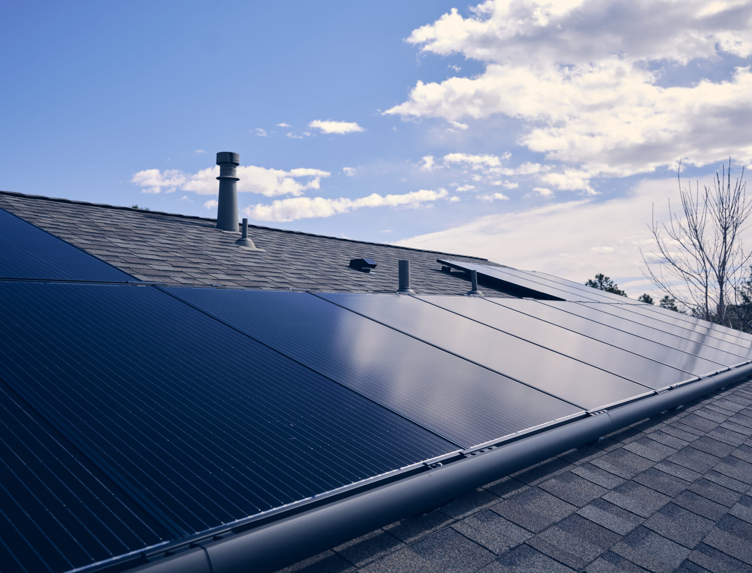 solar panels on house roof