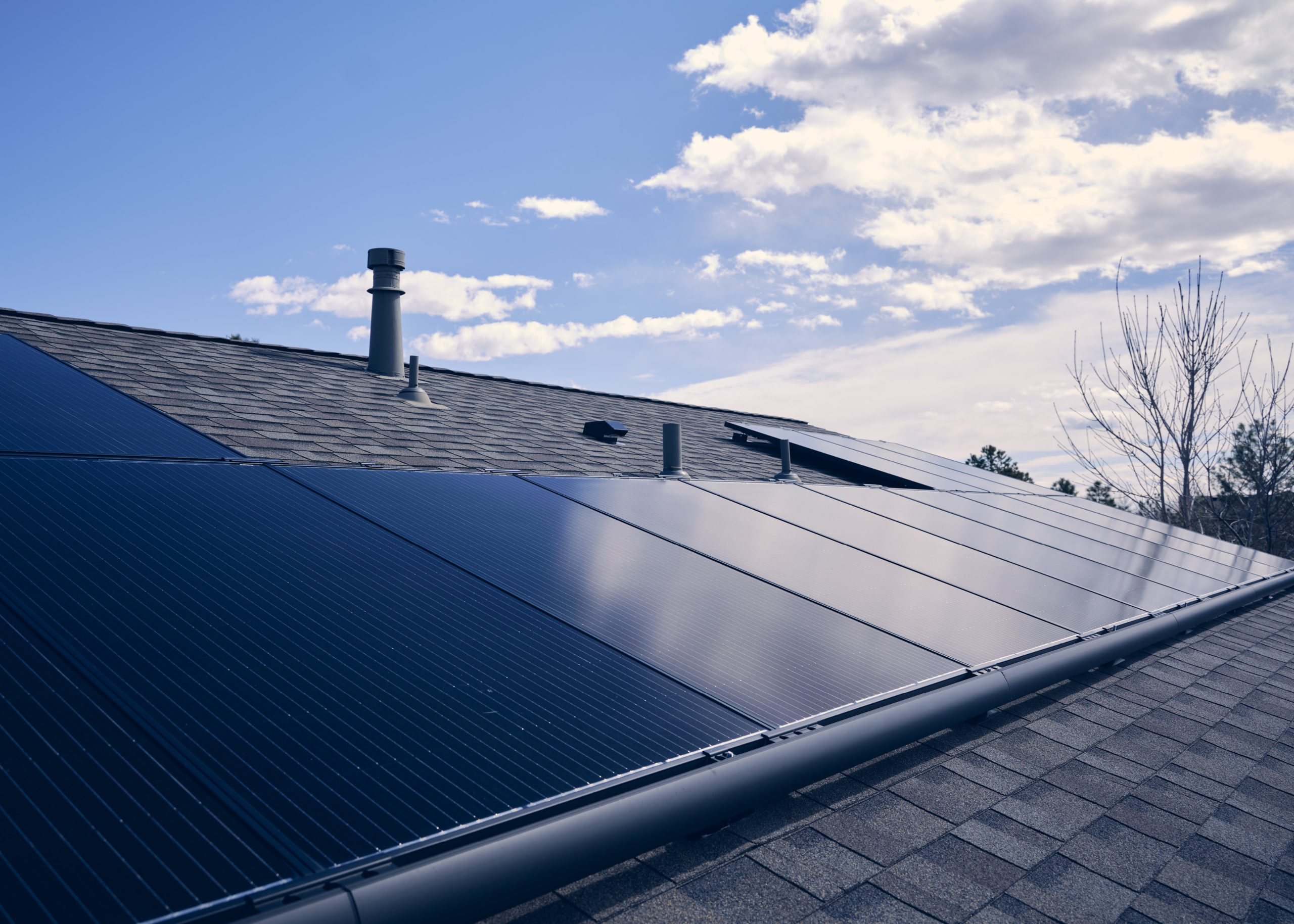 solar panels on home roof