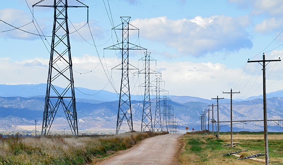 Row of power lines