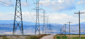 Row of power lines