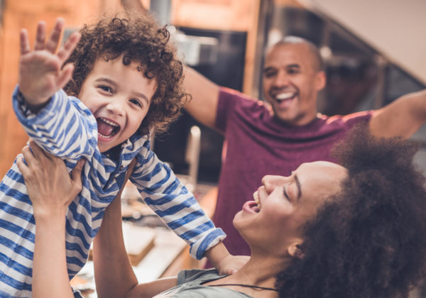 happy family smiling together