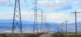 power lines and mountains