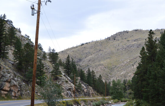 river summer scenic with road